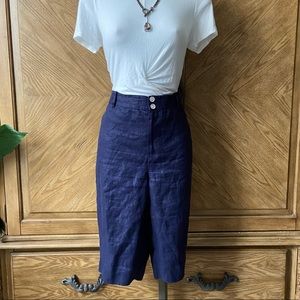 Lauren Ralph Lauren navy linen long shorts